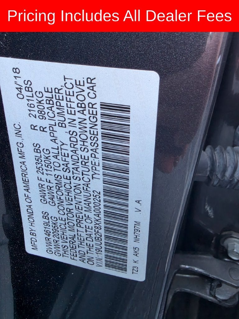 2019 Acura TLX 3.5L Advance Pkg