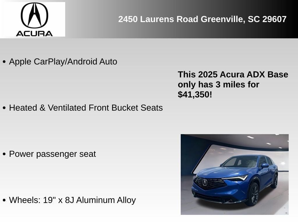 2025 Acura ADX A-Spec Package