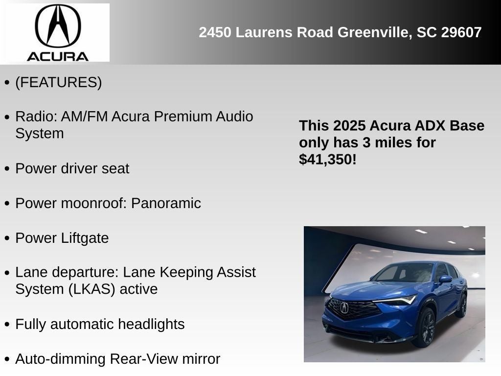 2025 Acura ADX A-Spec Package