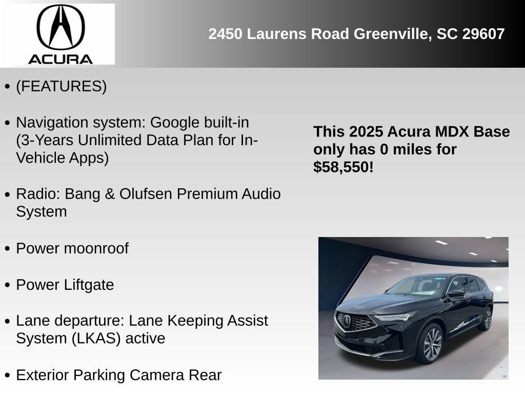 2025 Acura MDX Technology Package