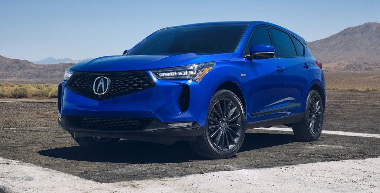 Acura 2023 RDX Apex Blue Pearl 3/4 view | Fred Anderson Acura in Greenville SC